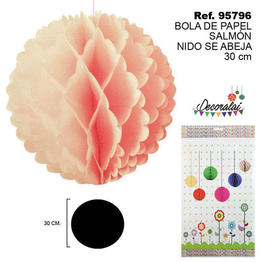 TB2248 Salmon Honeycomb Paper Ball 30CM