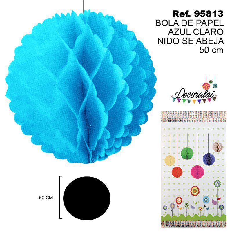 TB2262 Light Blue Paper Beehive Ball, 50cm.