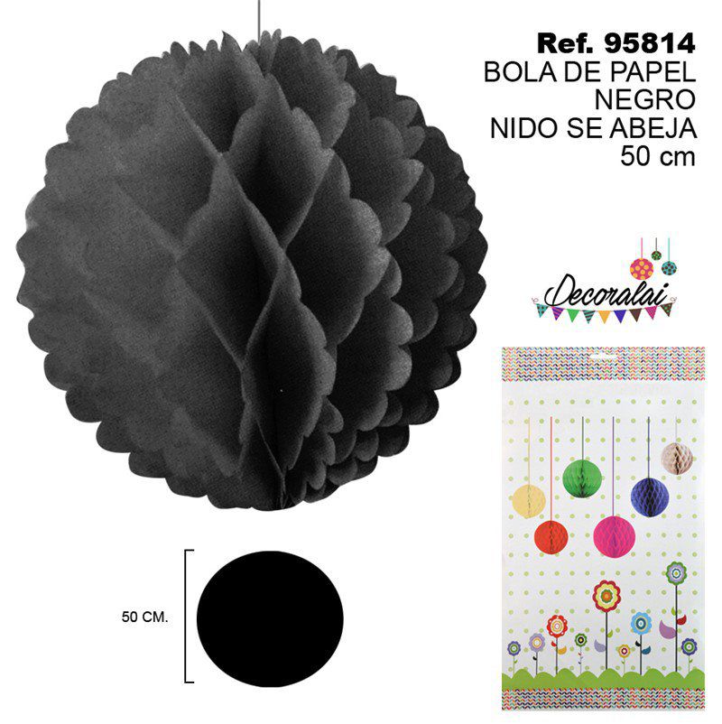 TB2263 50CM Black Honeycomb Paper Ball