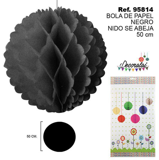 TB2263 50CM Black Honeycomb Paper Ball