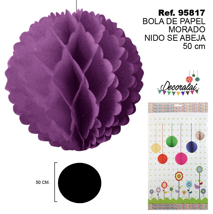 TB2266 Purple Honeycomb Paper Ball, 50cm.