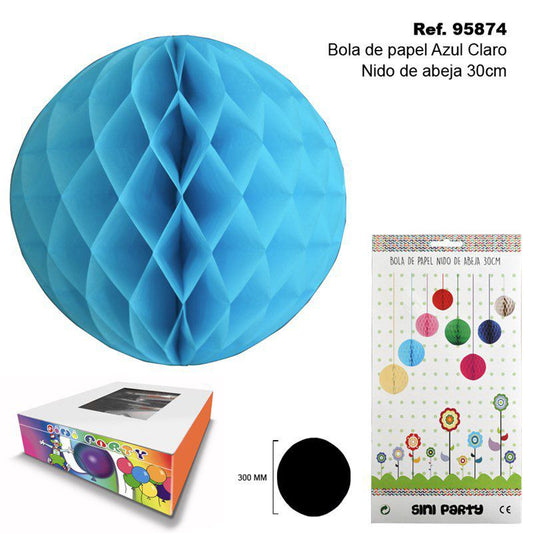 TB2304 Light Blue Beehive Paper Ball 30CM