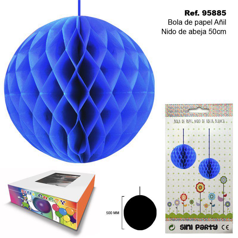 TB2310 INDIGO HONEYCOMB PAPER BALL 50CM