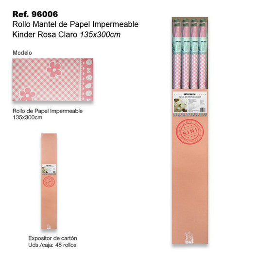 TB2333 Impermeable paper napkin roll, 135x300cm, Light Pink.