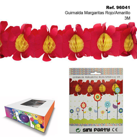 TB2353 Red/Yellow Marigold Garland 3M