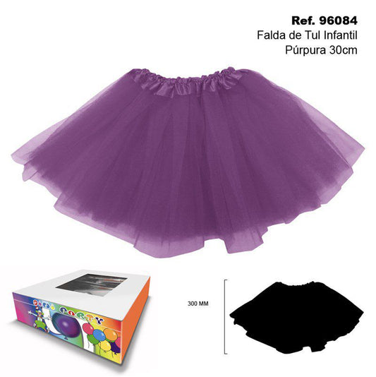 TB2368 Children's Purple Tulle Skirt, 30CM