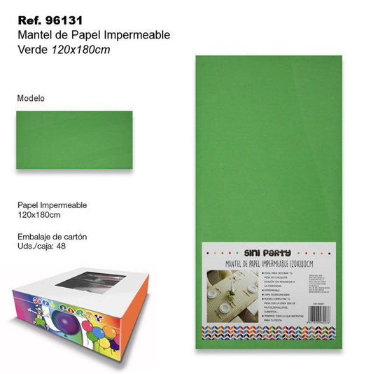 TB2394 Impermeable Paper Tablecloth 120x180cm Green