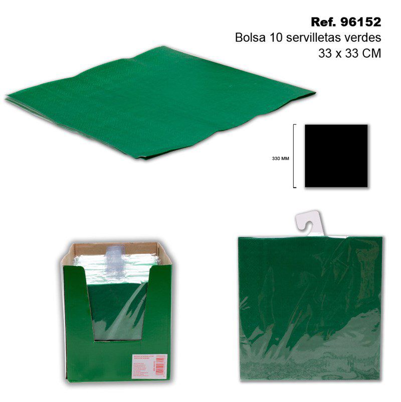 TB2408 Bag of 10 Napkins 33x33 CM Green