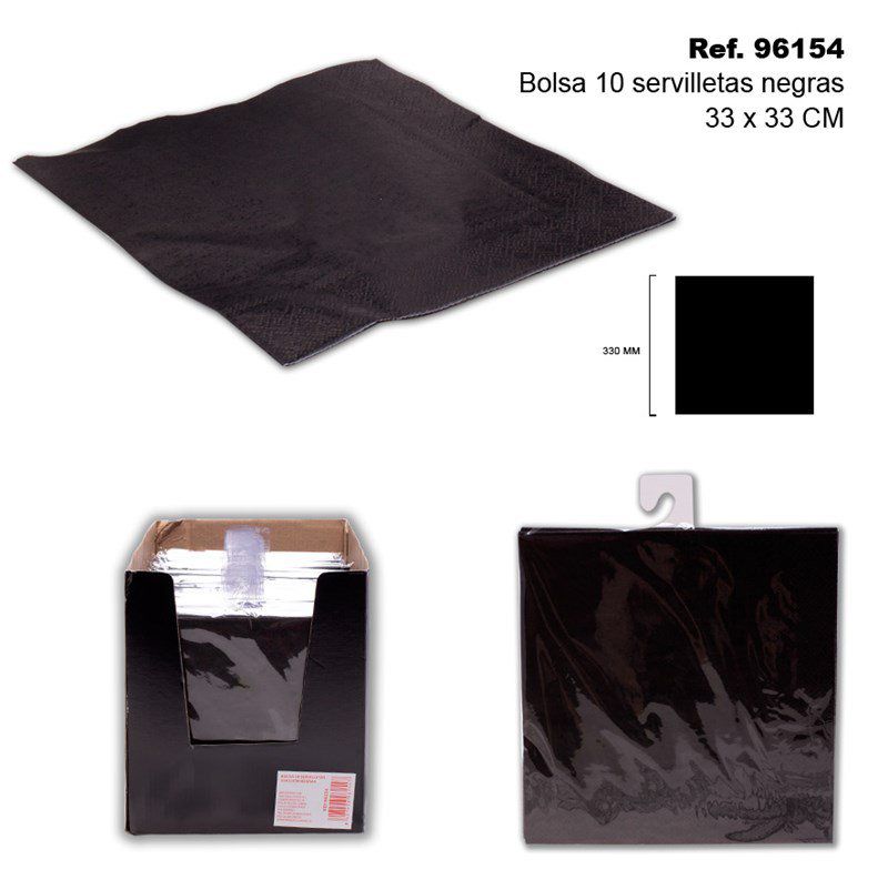 TB2410 BLACK 10 NAPKIN BAG 33X33 CM