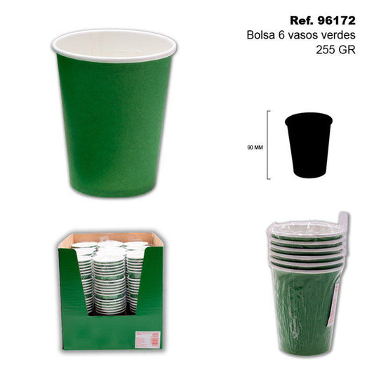TB2417 Bag of 6 Cups, 255g, Green.