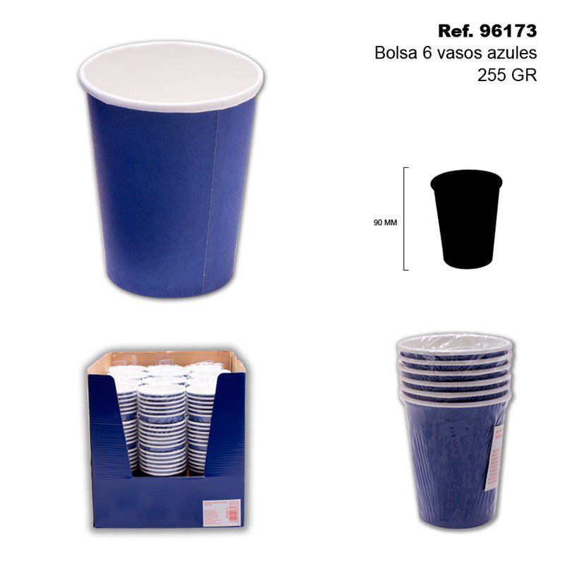 TB2418 BAG OF 6 CUPS 255 GRS BLUE