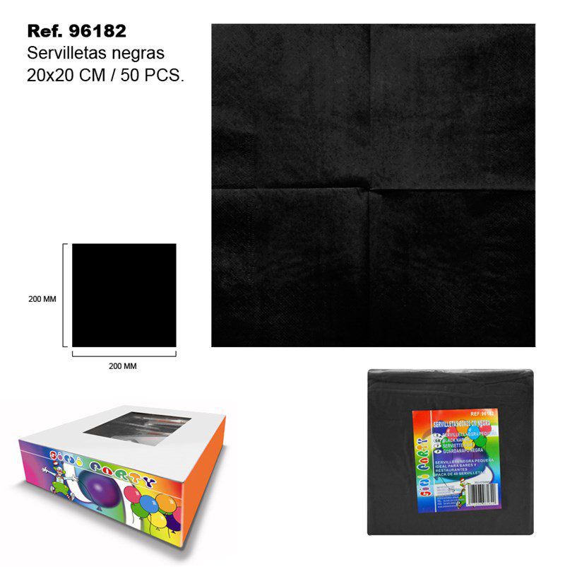 TB2422 20x20 CM Black Napkins