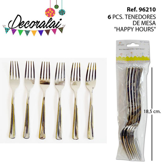 TB2434 6 "HAPPY HOURS" TABLE FORKS