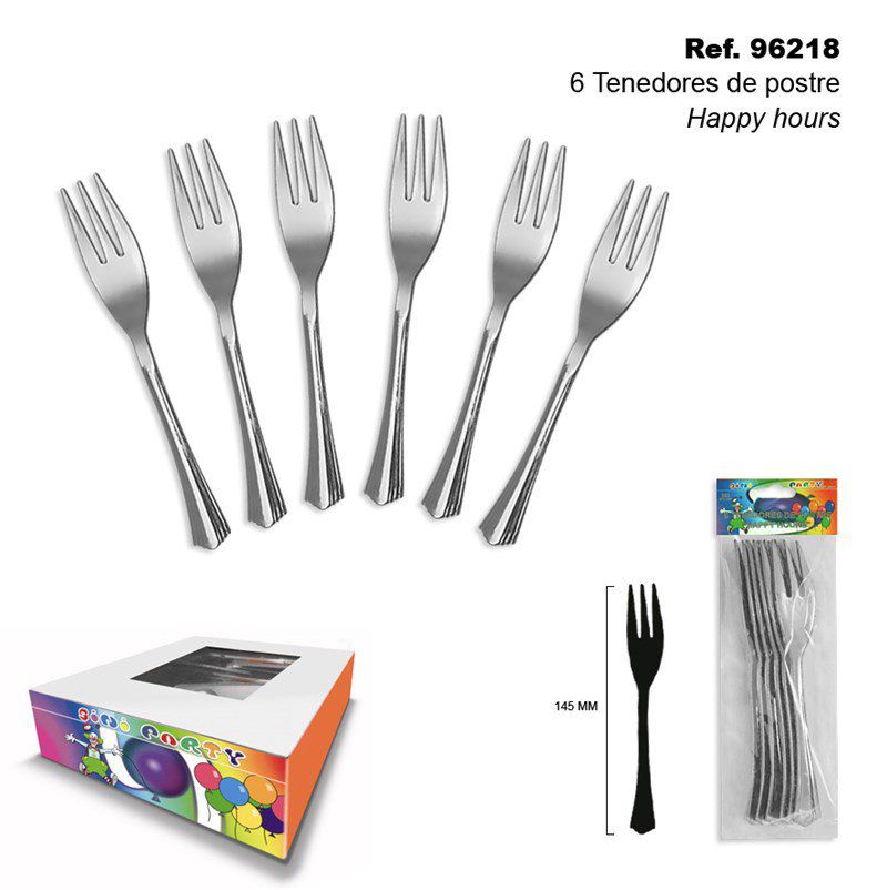 TB2436 6 Dessert Forks "Happy Hours"