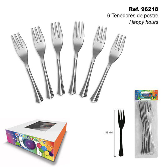 TB2436 6 Dessert Forks "Happy Hours"