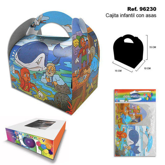 TB2439 Children's box with handles, perfect for gifts or party favors.