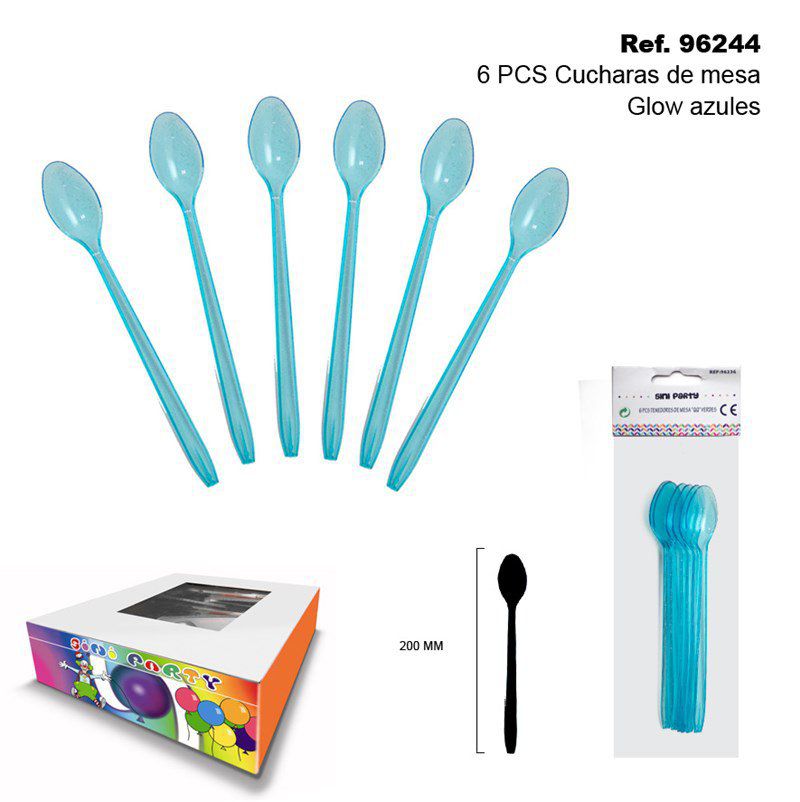 TB2453 6 PCS GLOW BLUE SPOONS