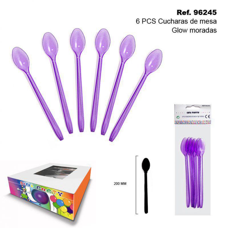 TB2454 6 Pieces Purple Glow Spoons