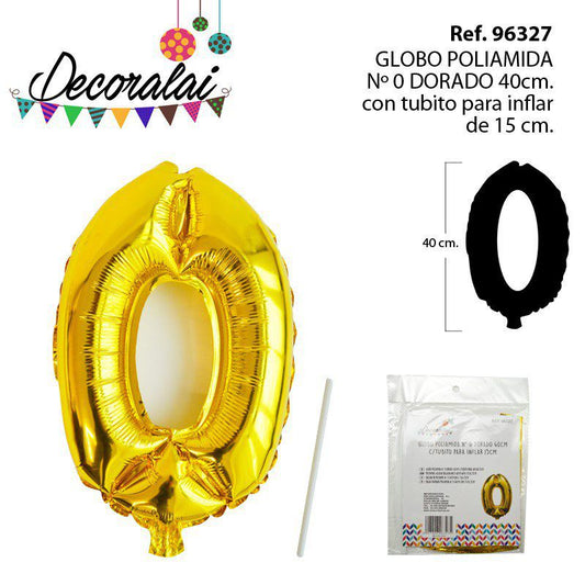 TB2459 Polyamide Balloon, Gold, 40cm, with 15cm Inflating Tube