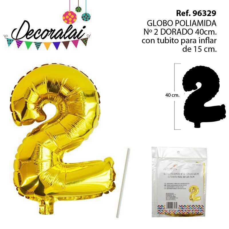TB2461 Gold Polyamide Balloon, 40CM, with 15CM Inflation Tube