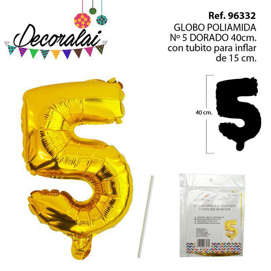 TB2464 Polyamide Balloon No. 5 Golden 40CM with Inflation Tube for 15CM Inflation.