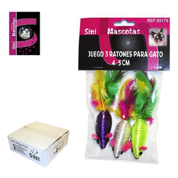 TB2502 Set of 3 Cat Mice Toys