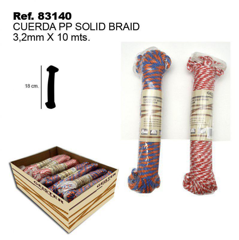 TB2511 PP Solid Braid Cord 3.2mm x 10m