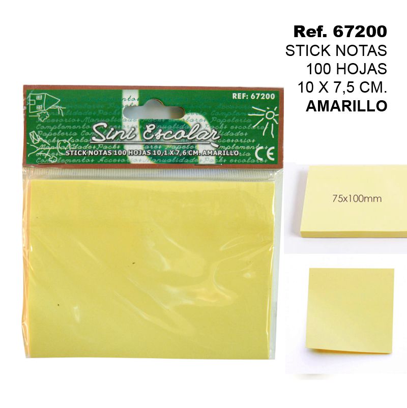 TB2525 STICKY NOTES 100 SHEETS 10.1 X 7.6 CM. YELLOW